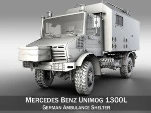 mercedes benz unimog u1300l швидка допомога 3D Модель