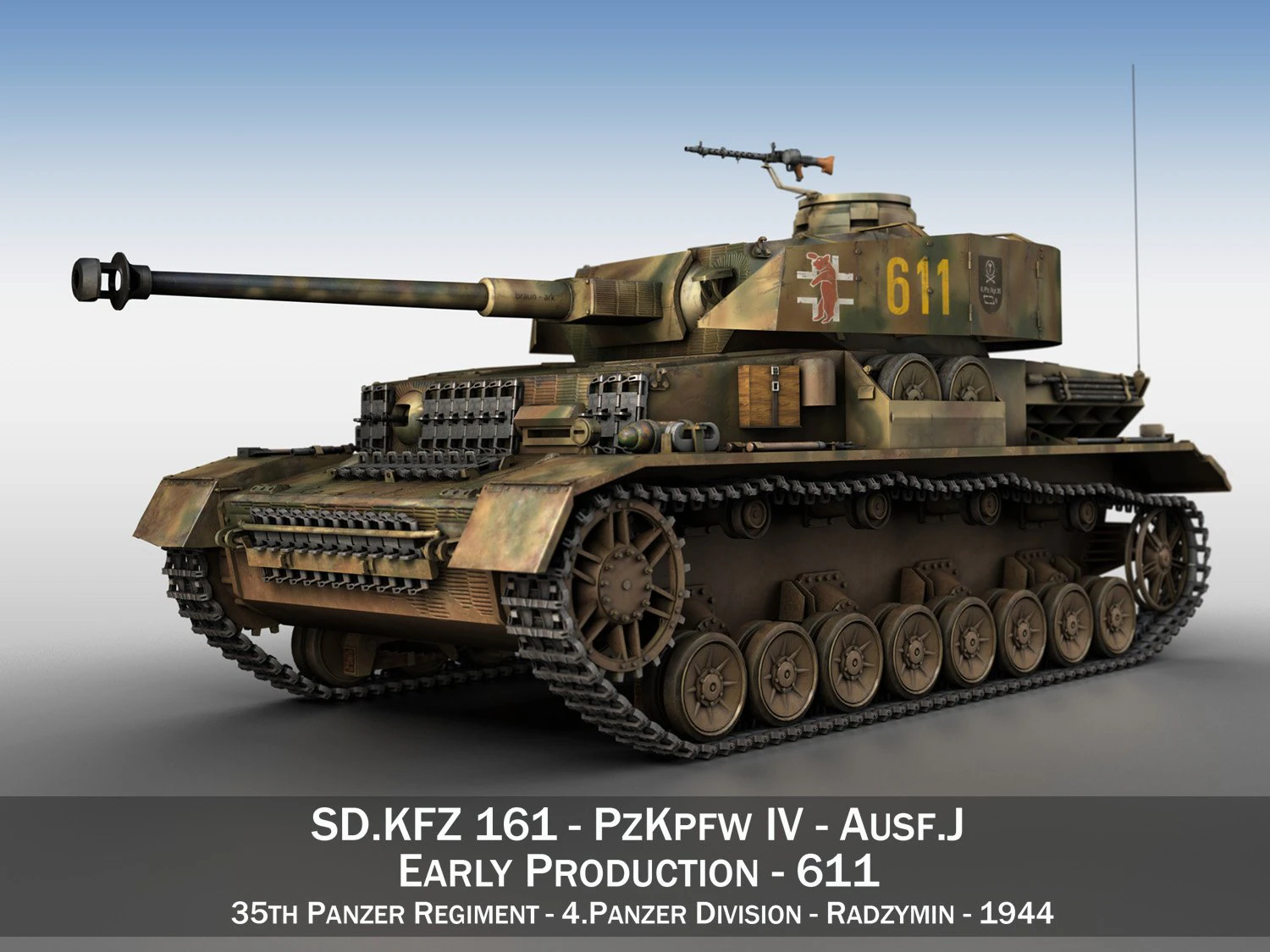 pzkpfw iv - panzer 4 - ausfj - 611 3D Model .c4d .max .obj .3ds .fbx .stl .blend 