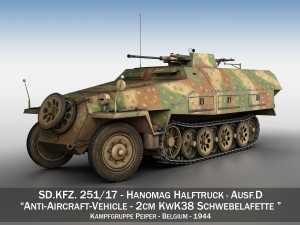 sdkfz 251-17 - ausfd - anti-aircraft-vehicle 3D Model
