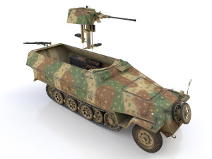 sdkfz 251-17 - ausfd - anti-aircraft-vehicle 3D Model
