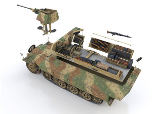 sdkfz 251-17 - ausfd - anti-aircraft-vehicle 3D Model