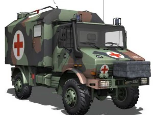 mercedes benz unimog u1300l  ambulance 3D Model