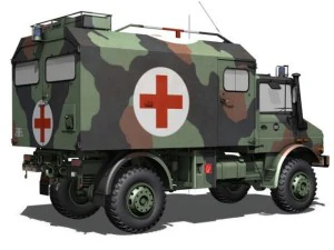 mercedes benz unimog u1300l  ambulance 3D Model