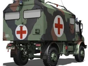 mercedes benz unimog u1300l  ambulance 3D Model
