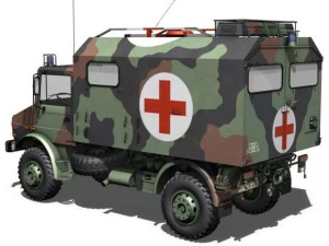 mercedes benz unimog u1300l  ambulance 3D Model