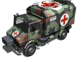 mercedes benz unimog u1300l  ambulance 3D Model