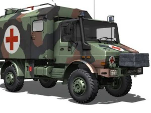 mercedes benz unimog u1300l  ambulance 3D Model