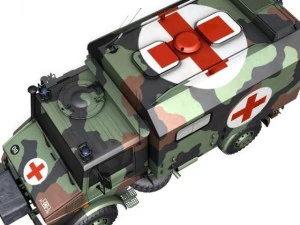 mercedes benz unimog u1300l  ambulance 3D Model