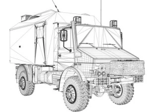 mercedes benz unimog u1300l  ambulance 3D Model
