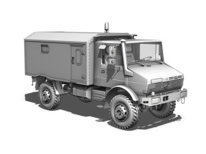 mercedes benz unimog u1300l - ambulance trailer Modello 3D