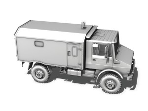 mercedes benz unimog u1300l - ambulance trailer Modello 3D