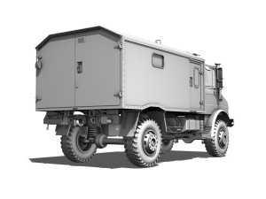 mercedes benz unimog u1300l - ambulance trailer Modello 3D