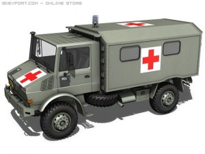 mercedes benz  unimog  belgian ambulance 3D Модель