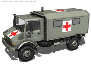 mercedes benz  unimog  belgian ambulance 3D Model