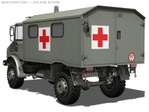 mercedes benz  unimog  belgian ambulance 3D Модель