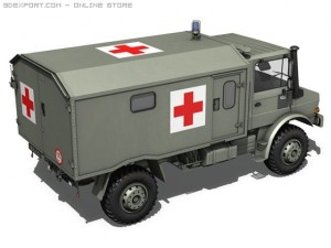 mercedes benz  unimog  belgian ambulance 3D Модель