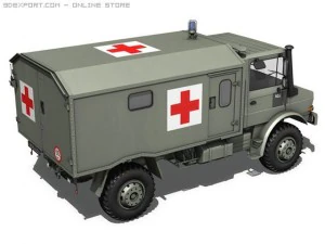 mercedes benz  unimog  belgian ambulance 3D Model