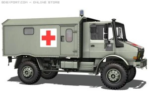 mercedes benz  unimog  belgian ambulance 3D Model