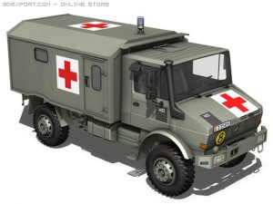 mercedes benz  unimog  belgian ambulance 3D Модель
