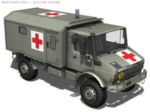 mercedes benz  unimog  belgian ambulance 3D Model