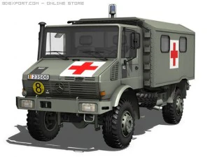 mercedes benz  unimog  belgian ambulance 3D Model