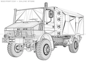 mercedes benz  unimog  belgian ambulance 3D Model