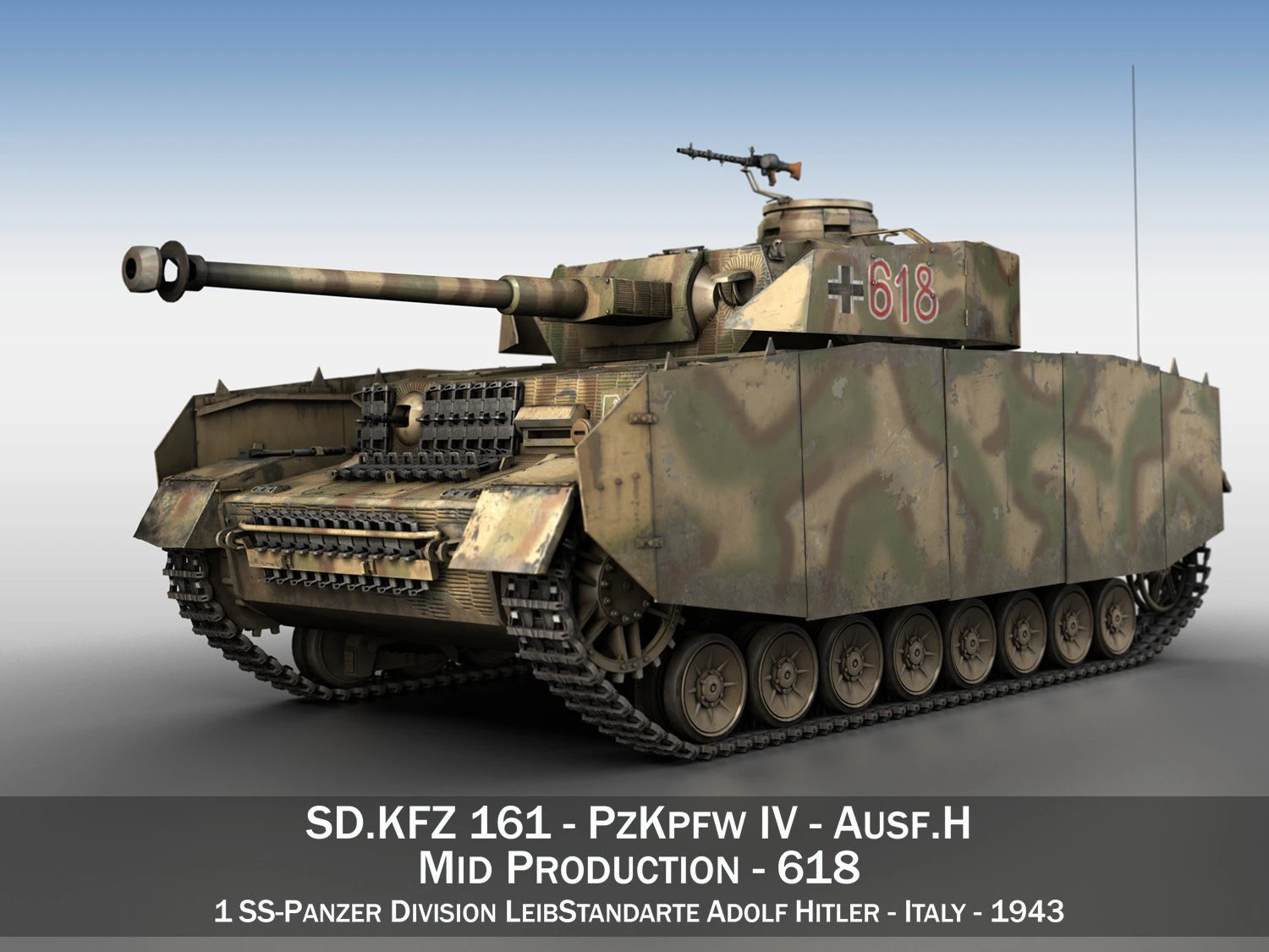 pzkpfw iv - panzer 4 - ausfh - 618 Modelo 3D .c4d .max .obj .3ds .fbx .stl .blend 