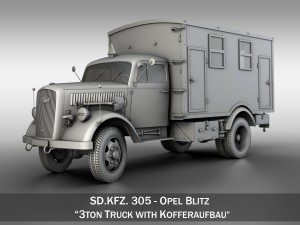 opel blitz - 3t truck with kofferaufbau 3D Model