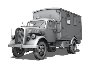 opel blitz - 3t truck with kofferaufbau 3D मॉडल