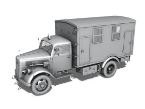 opel blitz - 3t truck with kofferaufbau 3D मॉडल