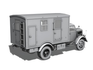 opel blitz - 3t truck with kofferaufbau 3D मॉडल