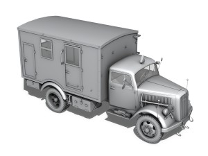 opel blitz - 3t truck with kofferaufbau 3D मॉडल