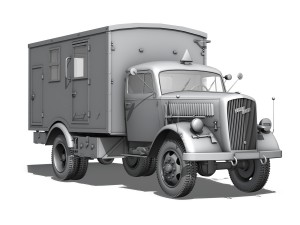 opel blitz - 3t truck with kofferaufbau 3D मॉडल