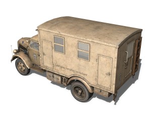 opel blitz - 3t cargo truck with kofferaufbau- 21 pzdiv Modelo 3D