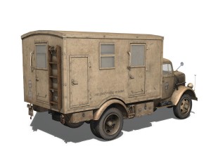 opel blitz - 3t cargo truck with kofferaufbau- 21 pzdiv Modelo 3D
