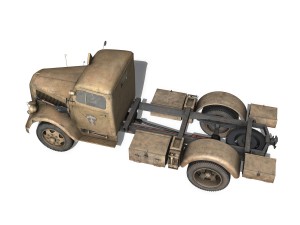 opel blitz - 3t cargo truck with kofferaufbau- 21 pzdiv Modelo 3D