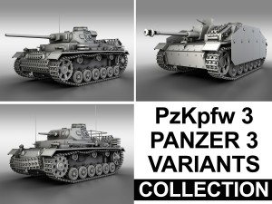 panzerkampfwagen 3 - panzer 3 - collection 3D 모델