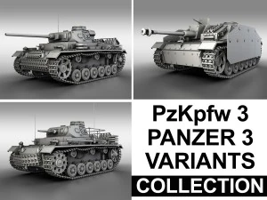 panzerkampfwagen 3 - танк 3 - колекція 3D Модель