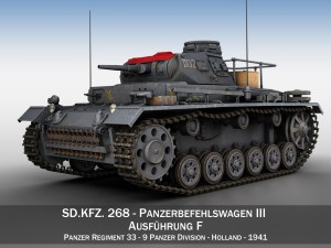 sdkfz 267 pzbefwg iii - ausf f - 9 pzdiv 3D मॉडल
