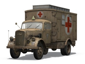 opel blitz - 3t ambulance truck - 21 pzdiv Model 3D