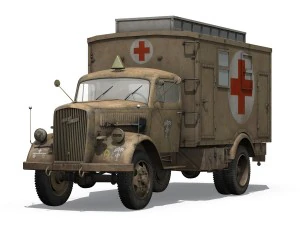 opel blitz - 3t ambulance truck - 21 pzdiv 3D Model