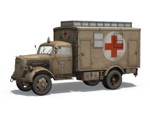 opel blitz - 3t ambulance truck - 21 pzdiv Model 3D