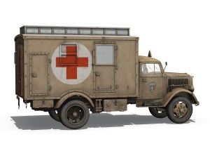 opel blitz - 3t ambulance truck - 21 pzdiv Model 3D