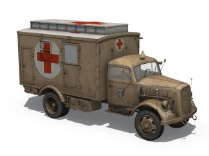 opel blitz - 3t ambulance truck - 21 pzdiv Model 3D