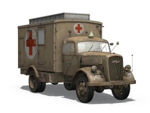 opel blitz - 3t ambulance truck - 21 pzdiv 3D Model