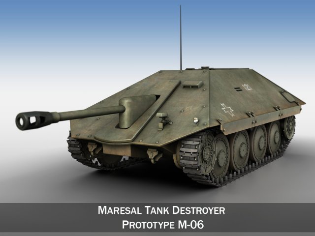 maresal m06 romanian tank hunter 3D Модель .c4d .max .obj .3ds .fbx .stl .blend 