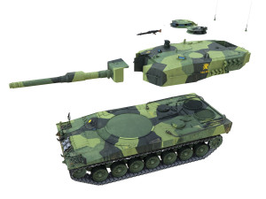 stridsvagn 121 - mek b10 - swedish army 3D 模型