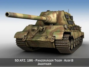 sdkfz 186 Ягдтигр охотящийся на тигра 3D Модель