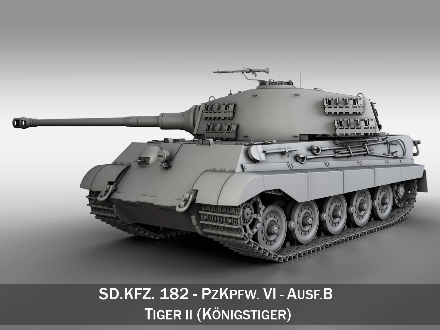 sdkfz 182 tiger 2 king tiger 3D Model .c4d .max .obj .3ds .fbx .stl .blend 