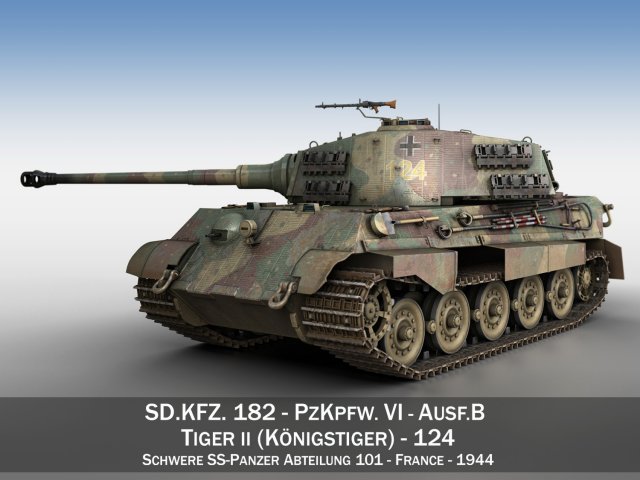 panzerkampfwagen vi ausf b tiger ii Modelo 3D .c4d .max .obj .3ds .fbx .stl .blend 